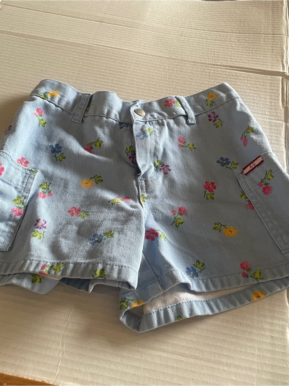 American Girl Light Blue Floral girls Cotton Shorts
